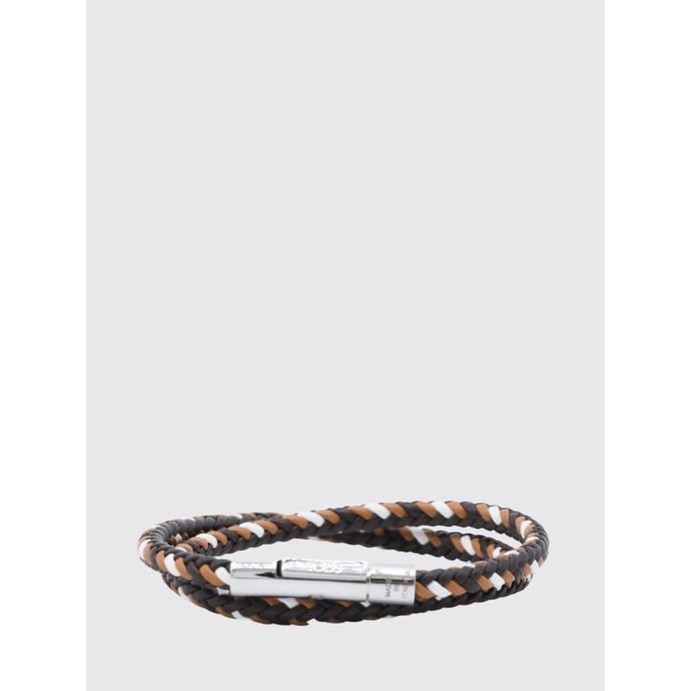 Tod's Men Woven Calfskin Leather Bracelet Tod's With Magnetic Clasp